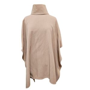 Dudley Stephens Parsonage Poncho Size Xs/S Turtleneck Tan‎
